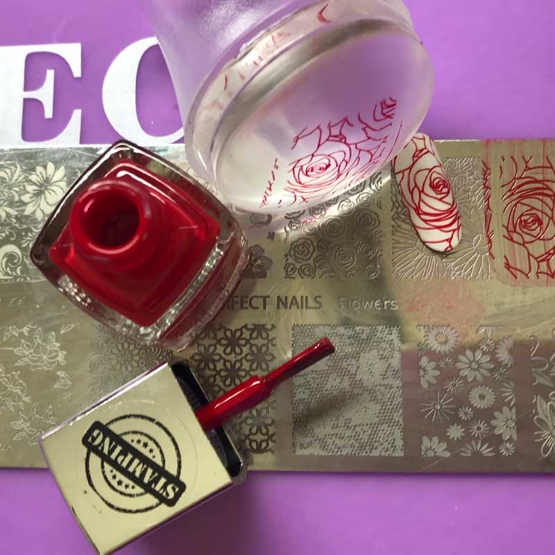 Stamping Nail Polish Red #004